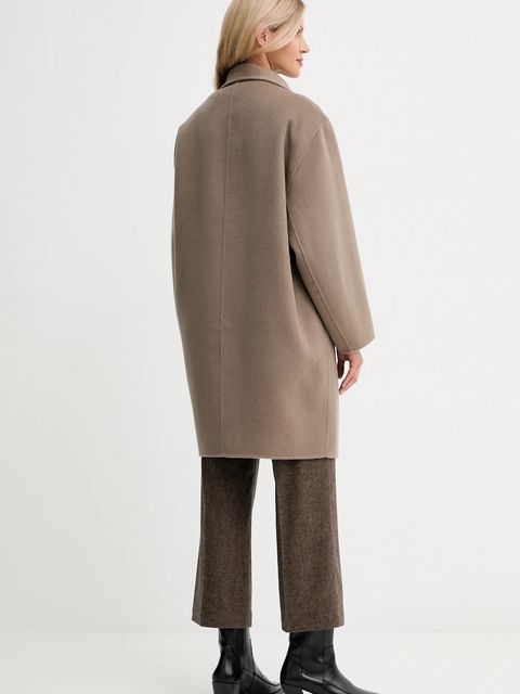 Filippa K płaszcz wełniany kolor brązowy 32042