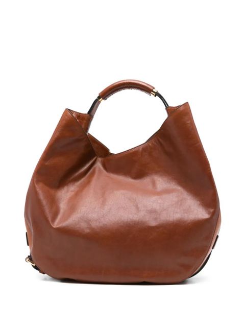Moschino handle leather shoulder bag - Brown - zdjęcie produktu nr 1