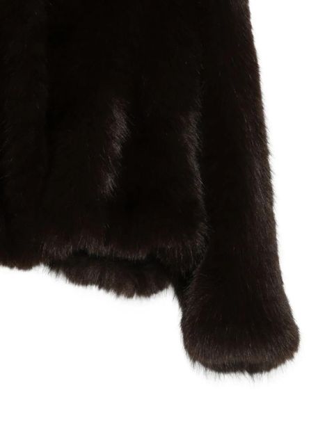 Alysi wide-lapel coat - Brown