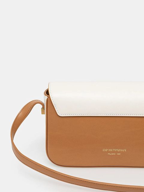 Emporio Armani torebka skórzana kolor beżowy EW001208 AF13352 - zdjęcie produktu nr 2