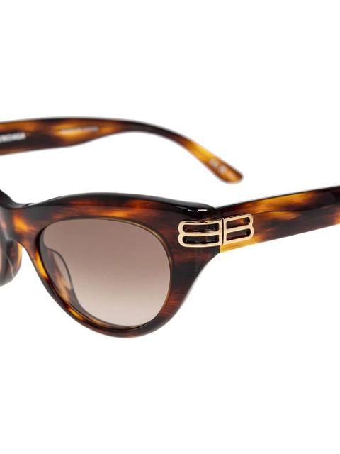 Balenciaga Eyewear tortoiseshell-pattern logo-detail sunglasses - Brown