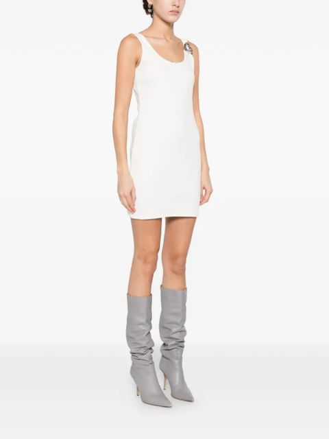 Blumarine heart-appliqué mini dress - White