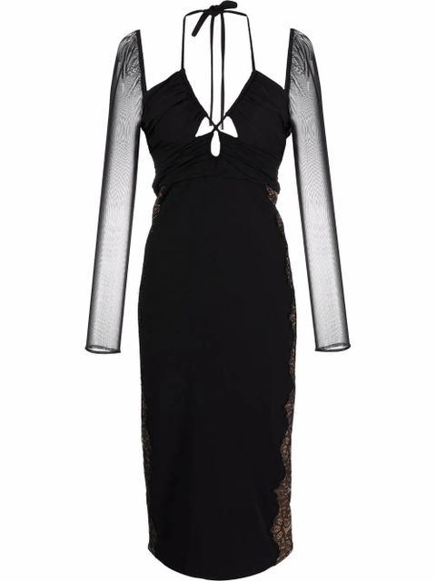 Self-Portrait cut-out jersey dress - Black - zdjęcie produktu nr 1