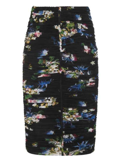 Blumarine floral-print midi skirt - Black - zdjęcie produktu nr 1
