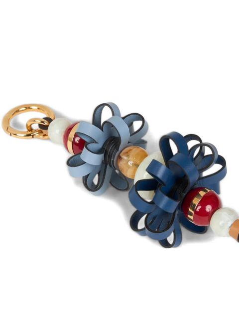 ETRO flowers-motif marbles leather bag charm - Blue - zdjęcie produktu nr 2