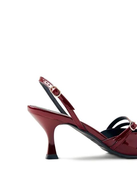 ALOHAS 75mm leather heeled pumps - Red