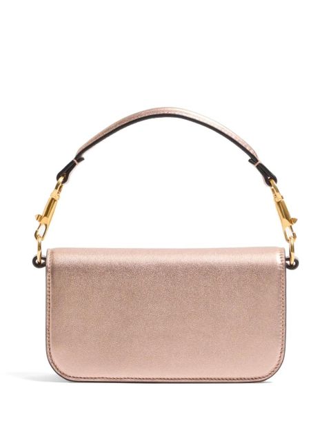 Valentino Garavani Valentino Garavani Locò small shoulder bag in laminated calfskin with jewel logo - Pink