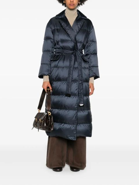 Max Mara quilted belted coat - Blue