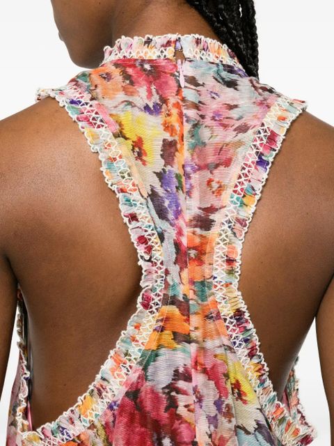 ZIMMERMANN floral mini dress - White