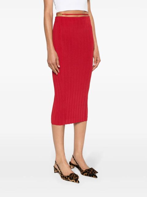Jacquemus La Jupe knitted skirt - Red