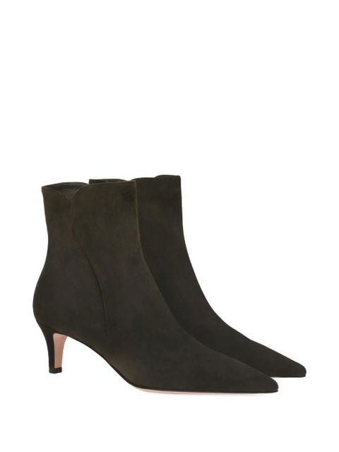 Gianvito Rossi pointed-toe suede ankle boots - Green - zdjęcie produktu nr 2