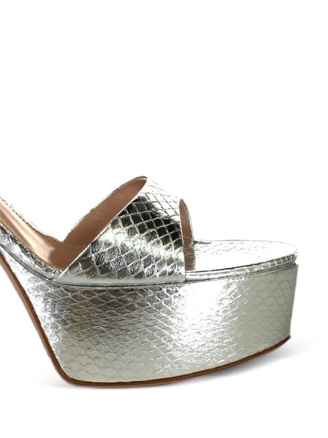 Gianvito Rossi Nancy platform buckle sandals - Silver - zdjęcie produktu nr 2