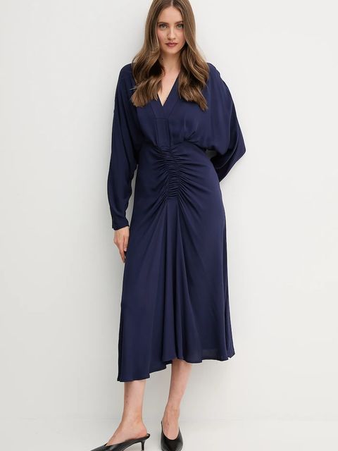 Sandro Ferrone sukienka kolor granatowy maxi prosta S31XBESARAH - zdjęcie produktu nr 2