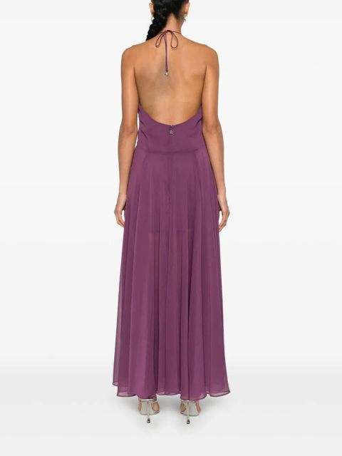 ROTATE BIRGER CHRISTENSEN chiffon halterneck dress - Purple