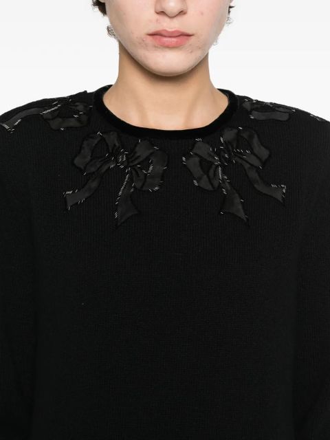 Valentino Garavani bow embellished sweater - Black