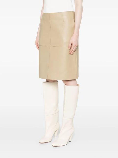 TOTEME paneled leather skirt - Neutrals