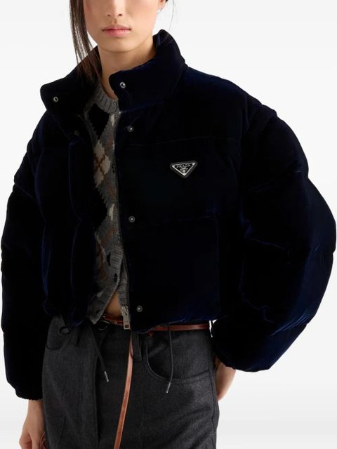 Prada velvet down jacket - Blue