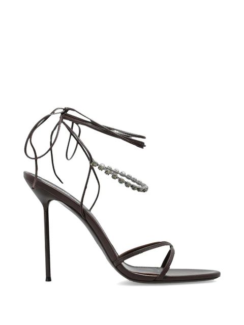 Paris Texas crystal-embellished tie-fastening sandals - Brown - zdjęcie produktu nr 1