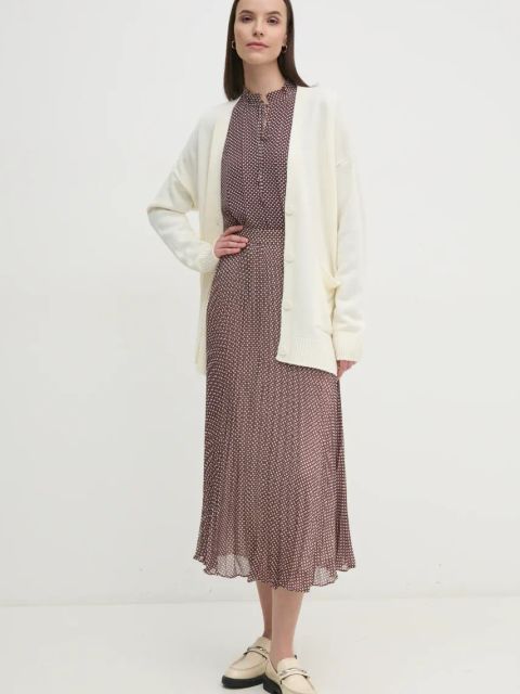 Sisley kardigan wełniany kolor beżowy lekki 122NM602E