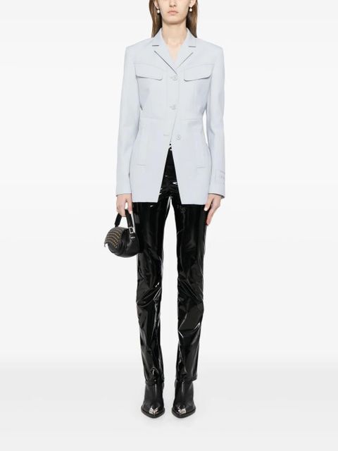 Off-White logo-embroidered tailored blazer - Blue - zdjęcie produktu nr 2