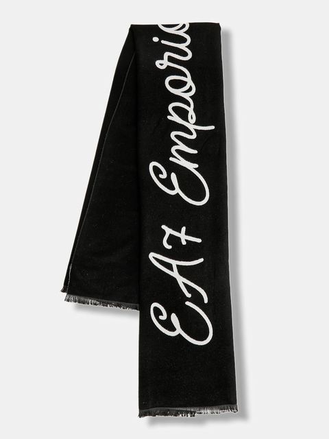 EA7 Emporio Armani szalik damski kolor czarny wzorzysty AF10450.7W000707