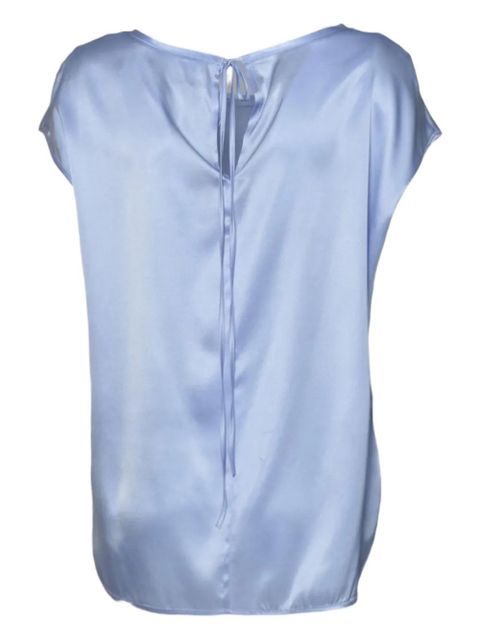 SOLOTRE tie-detail crew-neck top - Blue - zdjęcie produktu nr 2