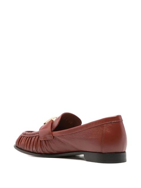FENDI baguette leather loafers - Red