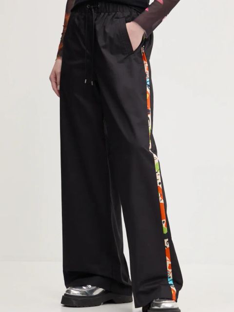 Desigual spodnie bawełniane PAISLEY LACROIX damskie kolor czarny proste high waist 25SWPW19