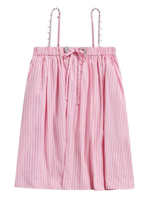 AREA crystal-embellished striped mini dress - Pink - zdjęcie produktu nr 1