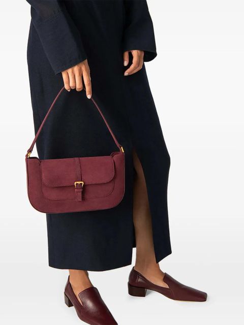 BY FAR Miranda suede shoulder bag - Red