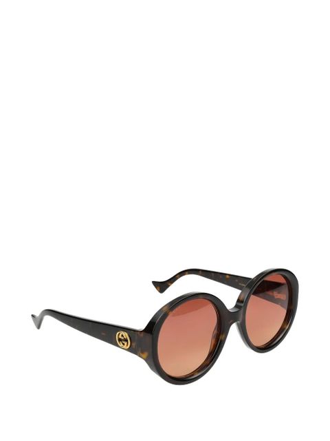 Gucci Interlocking G round-frame sunglasses - Brown