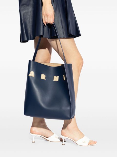 Marni logo-patch tote bag - Blue - zdjęcie produktu nr 2
