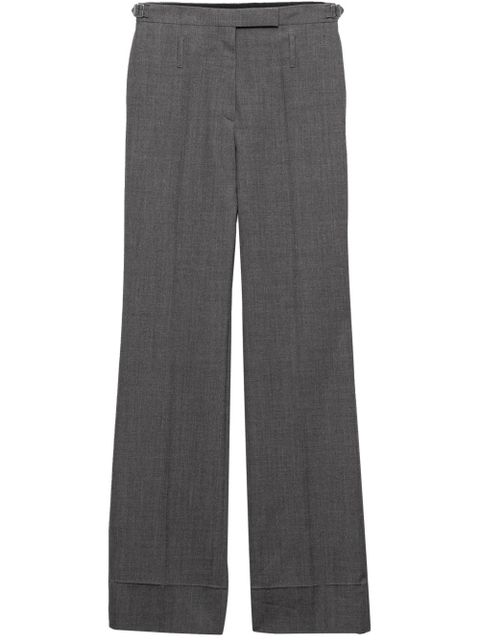 Prada belted wool tailored trousers - Grey - zdjęcie produktu nr 1