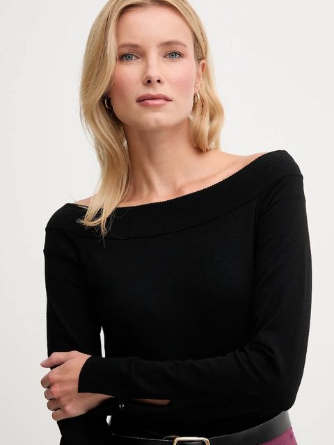 United Colors of Benetton sweter damski kolor czarny lekki 1W2AD10E0