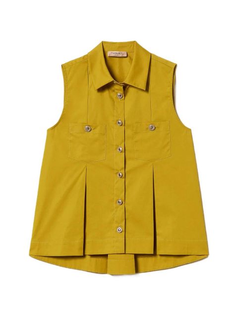TWINSET pleated chest-pockets shirt - Yellow - zdjęcie produktu nr 1