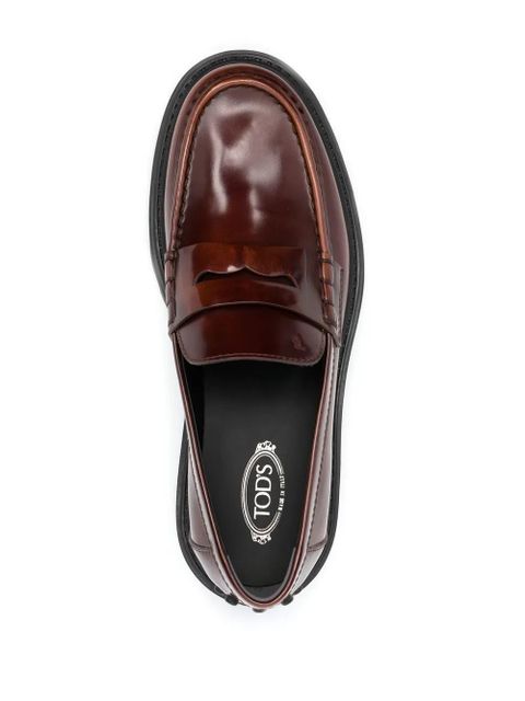 Tod's spike-stud embellished loafers - Brown