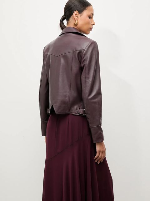 Answear.LAB ramoneska skórzana kolor bordowy przejściowa - zdjęcie produktu nr 2