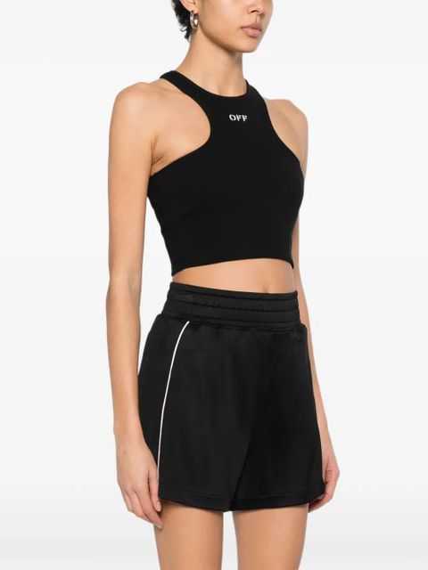 Off-White logo-embroidered tank top - Black