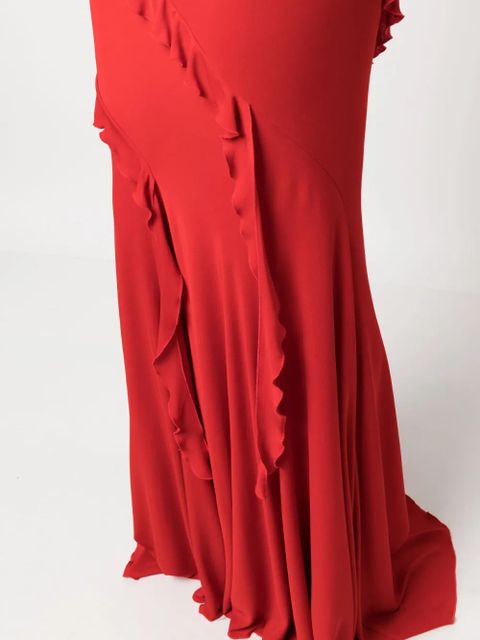 Blumarine ruffled-detail long skirt - Red