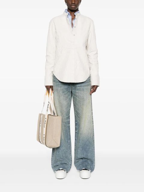 Zadig&Voltaire crinkled leather overshirt - Neutrals