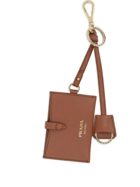 Prada leather cardholder keychain - Brown - zdjęcie produktu nr 1