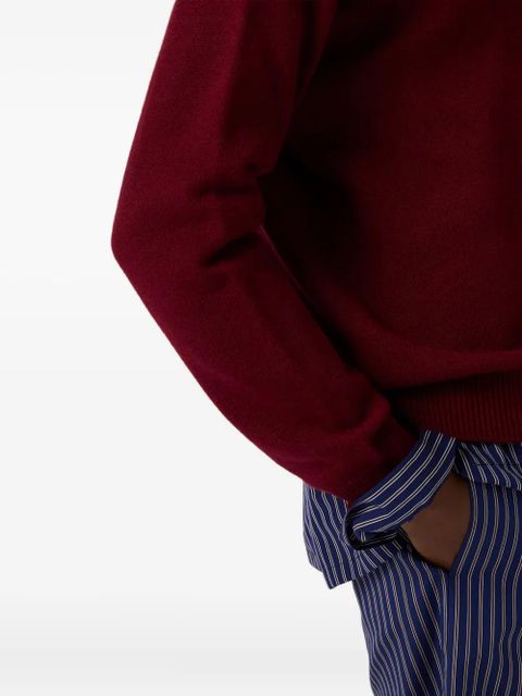 Miu Miu polo-neck intarsia logo sweater - Red