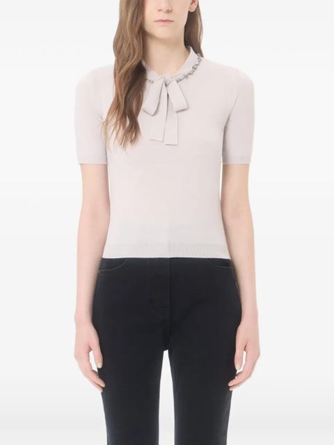 Valentino Garavani embroidered wool jumper - Purple