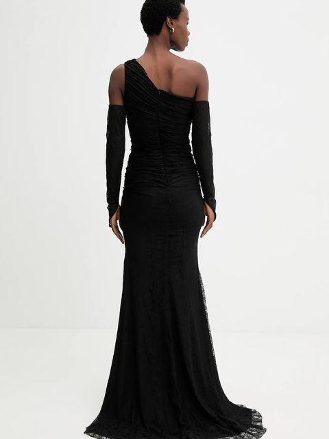 Answear.LAB sukienka kolor czarny maxi dopasowana