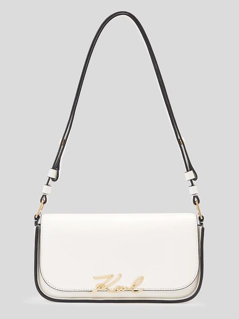 Karl Lagerfeld torebka skórzana K/SIGNATURE kolor biały A1W30039 - zdjęcie produktu nr 1