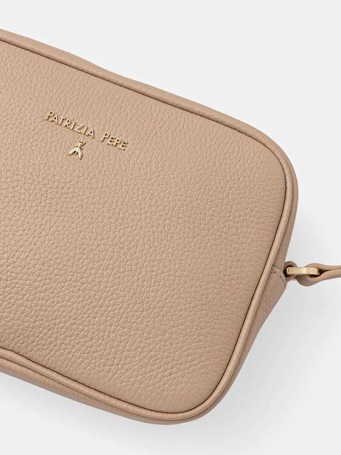 Patrizia Pepe torebka skórzana kolor beżowy CB8985 L001