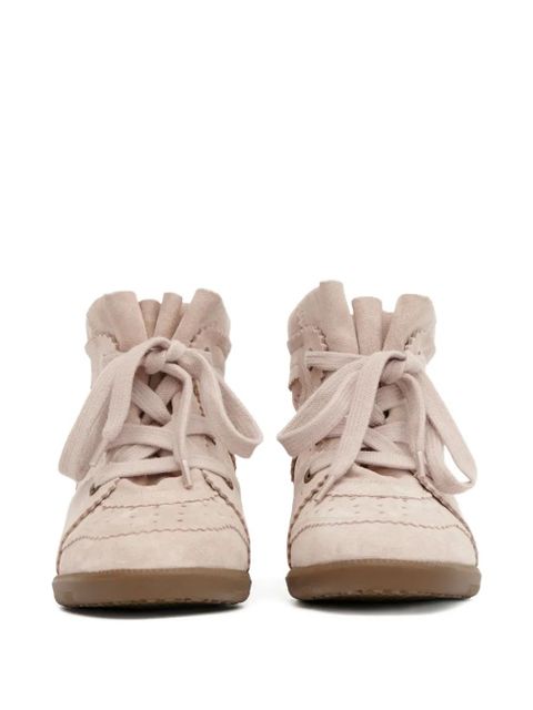 ISABEL MARANT 50mm scalloped perforated bobby sneakers - Pink