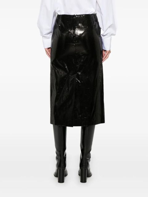 Alexander McQueen tarpaulin pencil midi skirt - Black