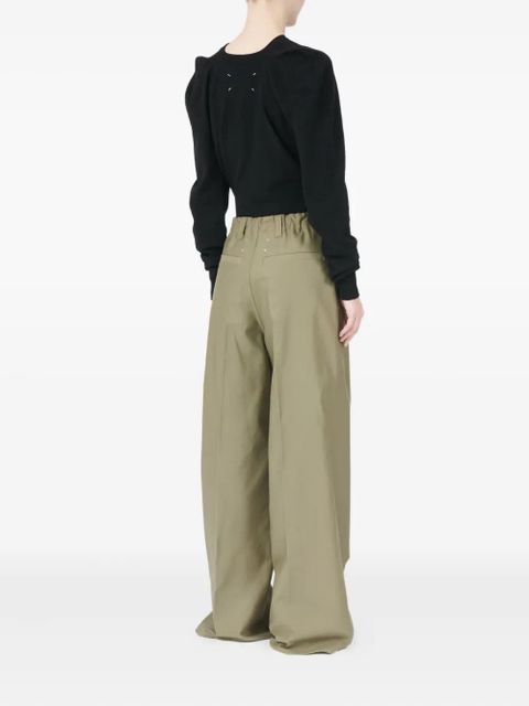 Maison Margiela pleated straight trousers - Green