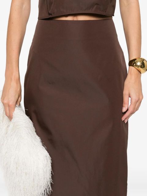 St. Agni rear-slit midi skirt - Brown